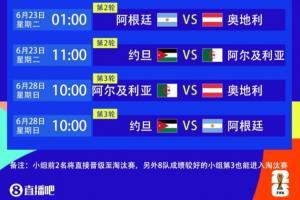 梅西下場(chǎng)6天后！6月23日1點(diǎn)阿根廷vs奧地利，梅西有望獨(dú)享射手王配圖
