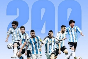 FIFA曬梅西數(shù)據(jù)：國家隊200場，世界杯27場，賽事并列最佳射手配圖