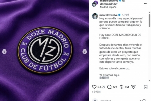 馬塞洛宣布成立足球俱樂部Doze Madrid，隊名致敬在皇馬球衣號碼配圖