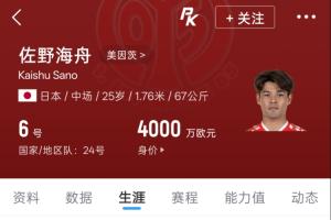 4000萬歐日本身價(jià)王！25歲佐野海舟一條龍破門幫助日本領(lǐng)先巴西配圖